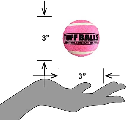 Petsport Pink Tuff Ball Toys צעצועים | 6 חבילה בינונית חיות מחמד לבד, כדורי גומי שאינם רעילים ועובי במיוחד לעמידות ולקפיצה | שחק השקה,